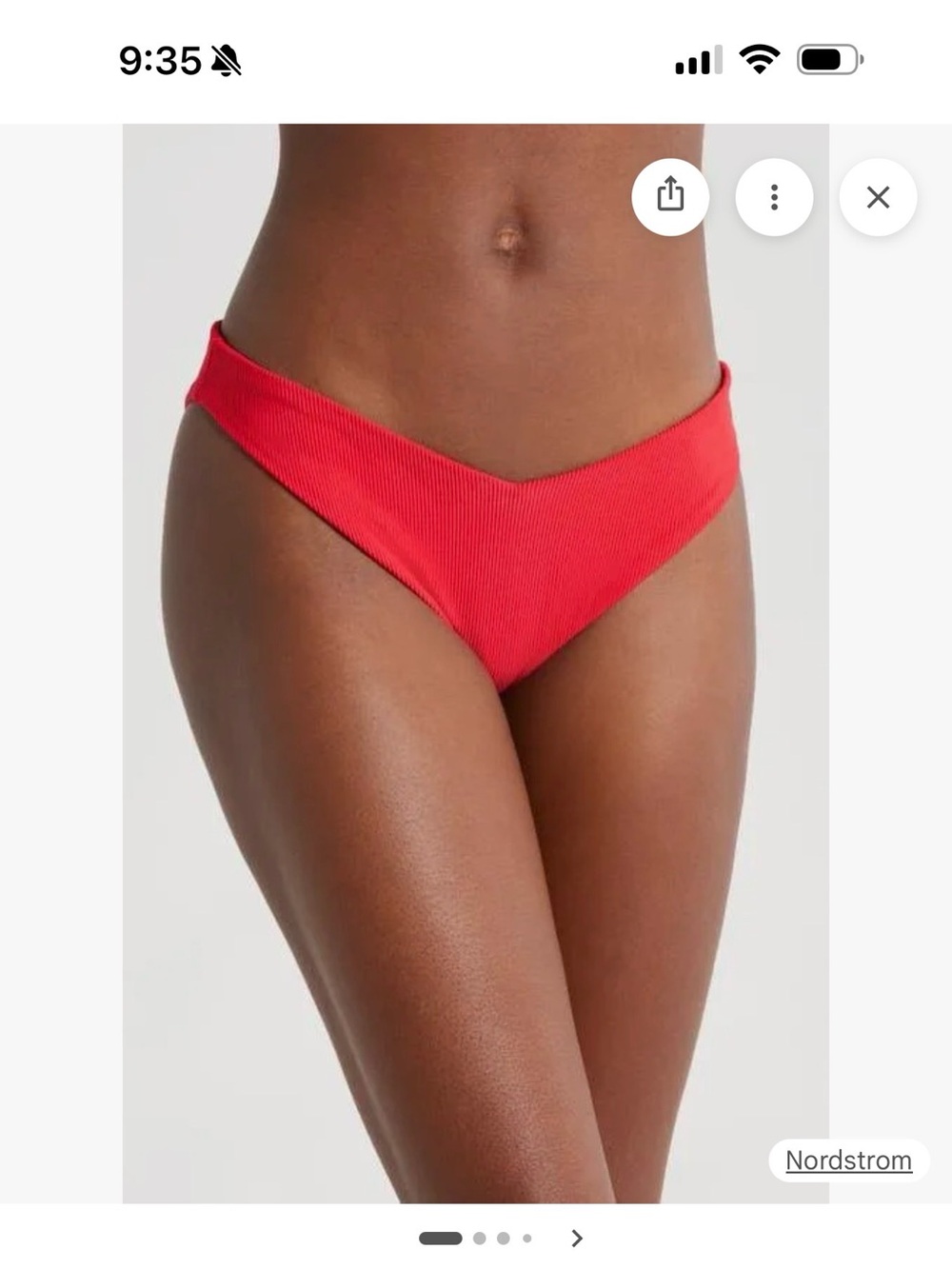 Beach Riot Red Ribbed V-Front Bikini Bottom (Vanessa)